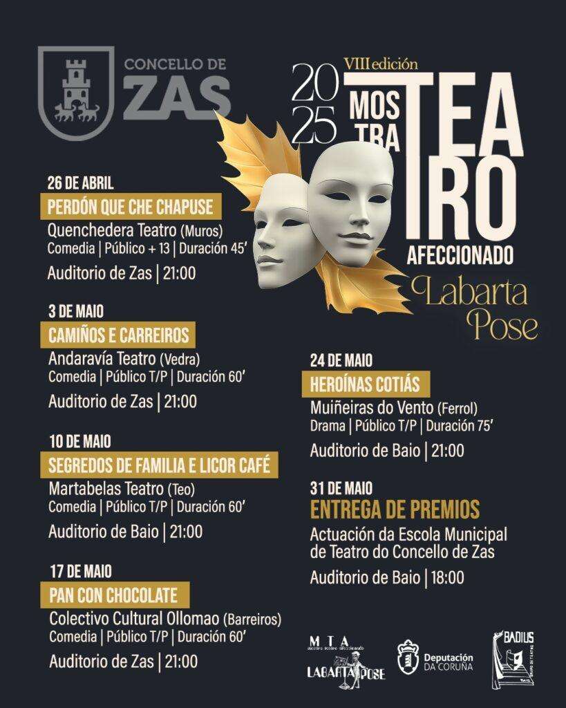 VIII Mostra de Teatro Afeccionado Labarta Pose (2025) en Zas