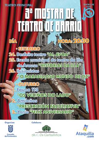 Fechas, información, programa, cartel, imágenes, mapa y ubicación de III Mostra de Teatro de Barrio (2025)  en  Pontevedra