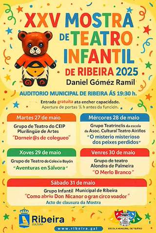 Fechas, información, programa, cartel, imágenes, mapa y ubicación de XXV Mostra de Teatro Infantil  en  Ribeira