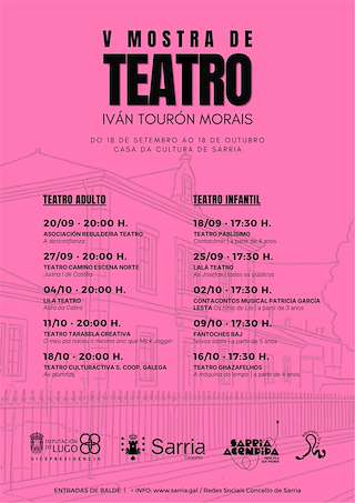 Fechas, información, programa, cartel, imágenes, mapa y ubicación de V Mostra de Teatro Iván Tourón Morais (2026) en Sarria