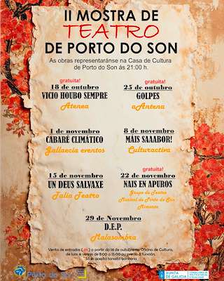 Fechas, información, programa, cartel, imágenes, mapa y ubicación de II Mostra de Teatro (2025) en Porto do Son