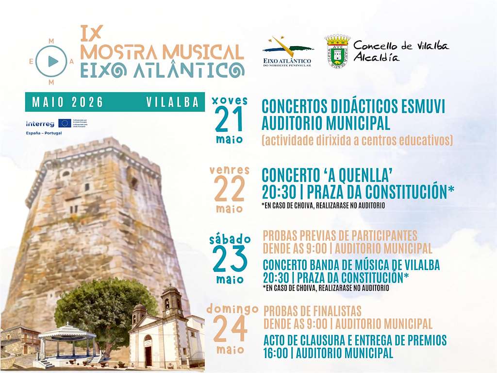 IX Mostra Musical Eixo Atlántico (2026) en Vilalba