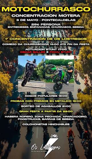 Fechas, información, programa, cartel, imágenes, mapa y ubicación de Motochurrasco   en  Ponte Caldelas