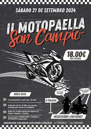 Fechas, información, programa, cartel, imágenes, mapa y ubicación de II Motopaella de San Campio   en  Tomiño