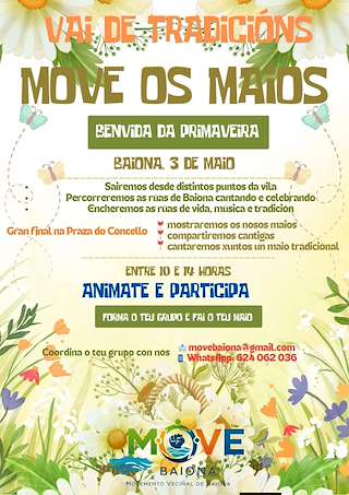 Fechas, información, programa, cartel, imágenes, mapa y ubicación de Move os Maios  (2026)  en  Baiona