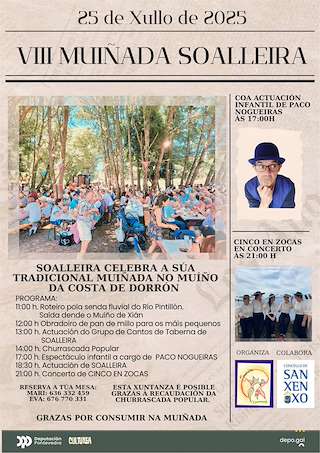 Fechas, información, programa, cartel, imágenes, mapa y ubicación de VIII Muiñada Soalleira de Dorrón  en  Sanxenxo