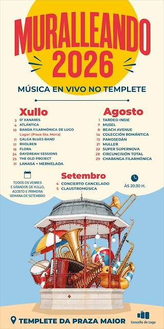 Fechas, información, programa, cartel, imágenes, mapa y ubicación de Muralleando Concertos (2026) en Lugo