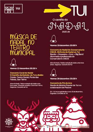 Fechas, información, programa, cartel, imágenes, mapa y ubicación de Música de Nadal no Teatro Municipal (2025)  en  Tui