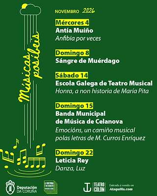 Fechas, información, programa, cartel, imágenes, mapa y ubicación de Músicas Posíbeis (2026)  en  A Coruña