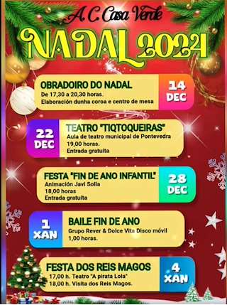 Fechas, información, programa, cartel, imágenes, mapa y ubicación de Nadal na A.C. Casa Verde  en  Pontevedra