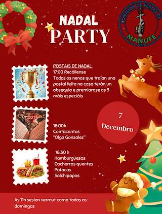 Fechas, información, programa, cartel, imágenes, mapa y ubicación de Nadal Party de Mañufe (2025)  en  Gondomar