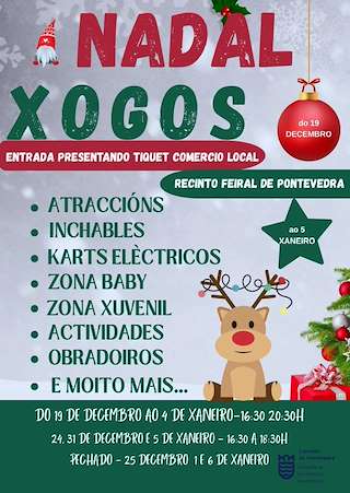 Fechas, información, programa, cartel, imágenes, mapa y ubicación de Nadal Xogos (2025-2026) en Pontevedra