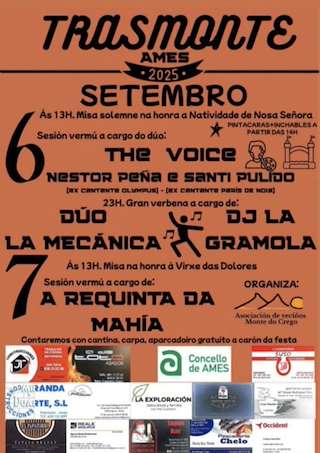 Fechas, información, programa, cartel, imágenes, mapa y ubicación de Natividade de Nosa Señora y Virxe das Dores de Trasmonte  en  Ames