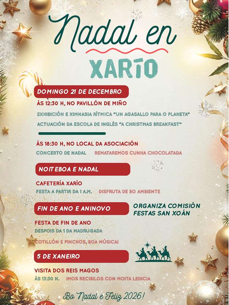 Navidad de Xarío - Visita de los Reyes (2025-2026) en Miño