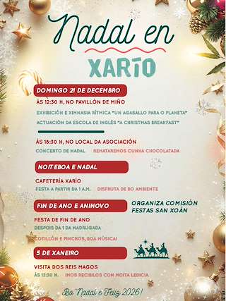 Fechas, información, programa, cartel, imágenes, mapa y ubicación de Navidad de Xarío - Visita de los Reyes (2025-2026) en Miño
