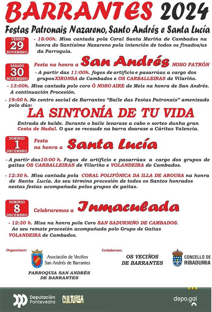 Nazareno, San Andrés, Santa Lucía e Inmaculada de Barrantes  en Ribadumia