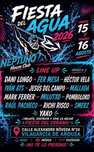 Fechas, información, programa, cartel, imágenes, mapa y ubicación de Neptuno House Clube Fest (2026)  en  Vilagarcía de Arousa