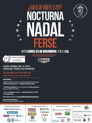 Fechas, información, programa, cartel, imágenes, mapa y ubicación de Nocturna Nadal Ferse  en  Pontevedra
