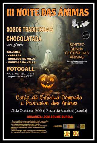Fechas, información, programa, cartel, imágenes, mapa y ubicación de III Noite das Ánimas (2025)  en  Burela