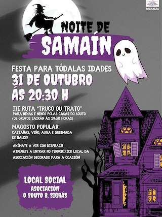 Fechas, información, programa, cartel, imágenes, mapa y ubicación de Noite de Samaín de Sigrás (2025)  en  Cambre