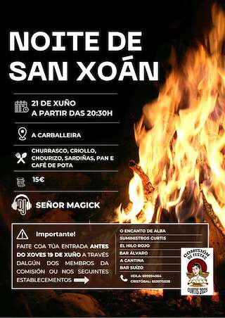 Fechas, información, programa, cartel, imágenes, mapa y ubicación de Noite de San Xoán  en  Curtis