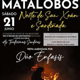 Fechas, información, programa, cartel, imágenes, mapa y ubicación de Noite de San Xoán e Sardiñada de Matalobos  en  A Estrada