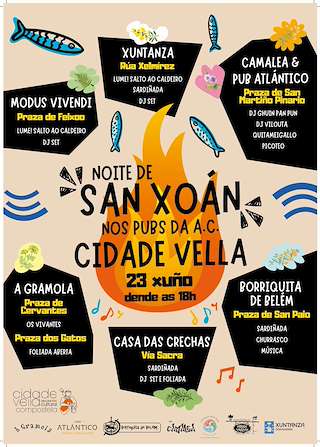 Fechas, información, programa, cartel, imágenes, mapa y ubicación de Noite de San Xoán na Cidade Vella  en  Santiago de Compostela