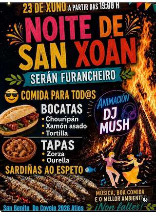 Fechas, información, programa, cartel, imágenes, mapa y ubicación de Noite de San Xoán - Serán Furancheiro de Covelo (2026)  en  O Porriño