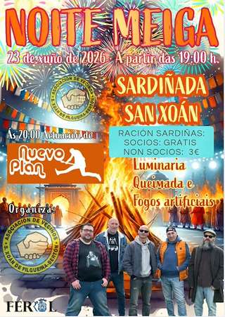 Fechas, información, programa, cartel, imágenes, mapa y ubicación de Noite Meiga de San Xoán-Bertón (2026)  en  Ferrol