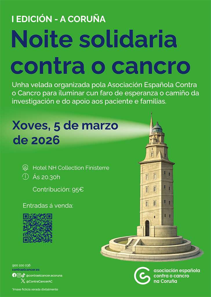 Noite Solidaria Contra o Cancro (2026) en A Coruña