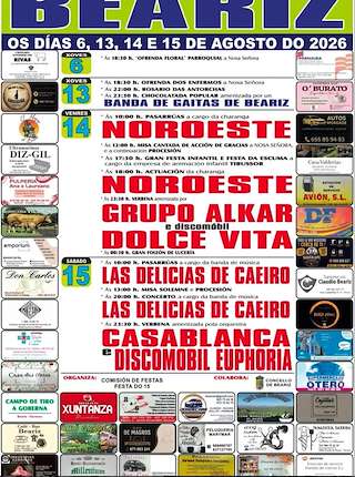Fechas, información, programa, cartel, imágenes, mapa y ubicación de Nosa Señora (2026) en Beariz