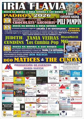 Fechas, información, programa, cartel, imágenes, mapa y ubicación de Nosa Señora da Adina e San Roque de Iria Flavia (2026) en Padrón
