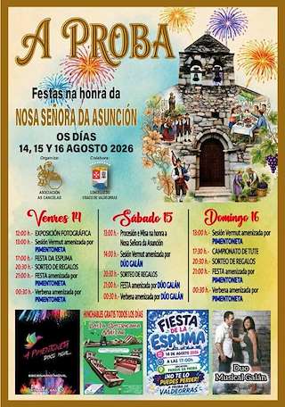 Fechas, información, programa, cartel, imágenes, mapa y ubicación de Nosa Señora da Asunción de A Proba  (2026) en O Barco de Valdeorras