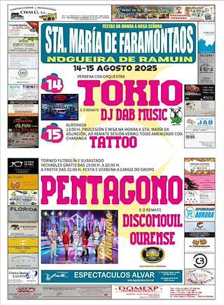 Fechas, información, programa, cartel, imágenes, mapa y ubicación de Nosa Señora da Asunción de Faramontaos  en  Nogueira de Ramuín