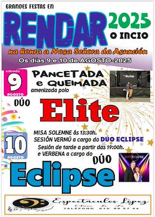 Fechas, información, programa, cartel, imágenes, mapa y ubicación de Nosa Señora da Asunción de Rendar  en  O Incio