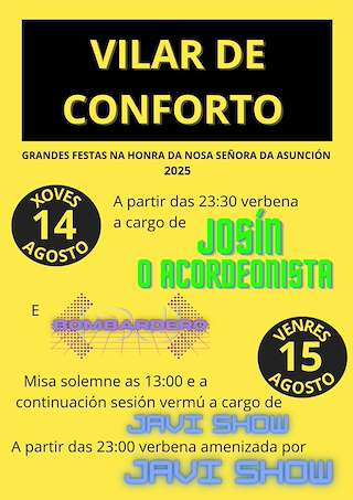 Fechas, información, programa, cartel, imágenes, mapa y ubicación de Nosa Señora da Asunción de Vilar de Conforto   en  A Pontenova