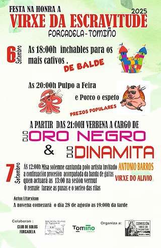 Fechas, información, programa, cartel, imágenes, mapa y ubicación de Nosa Señora da Escravitude  en  Tomiño