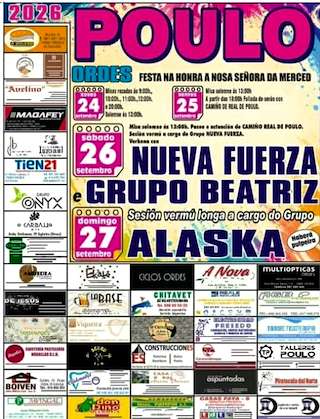 Fechas, información, programa, cartel, imágenes, mapa y ubicación de Nosa Señora da Mercé - Romería de Poulo (2026) en Ordes