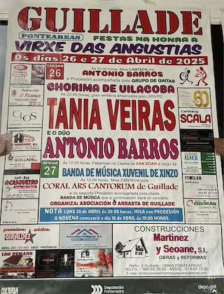 Fechas, información, programa, cartel, imágenes, mapa y ubicación de Nosa Señora das Angustias de Guillade  en  Ponteareas