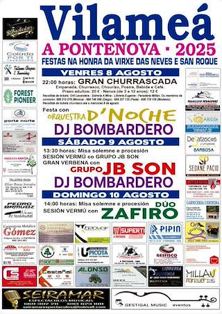 Fechas, información, programa, cartel, imágenes, mapa y ubicación de Nosa Señora das Neves e San Roque de Villameá  en  A Pontenova
