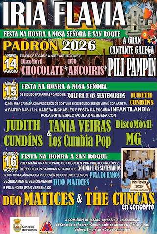 Fechas, información, programa, cartel, imágenes, mapa y ubicación de Nosa Señora de Belén de Iria-Flavia (2026) en Padrón