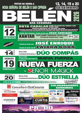 Fechas, información, programa, cartel, imágenes, mapa y ubicación de Nosa Señora de Belén e San Ciprián (2026)  en  Oza Cesuras