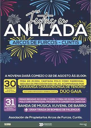 Fechas, información, programa, cartel, imágenes, mapa y ubicación de Nosa Señora de Lourdes e San Ramón de Anllada  en  Cuntis