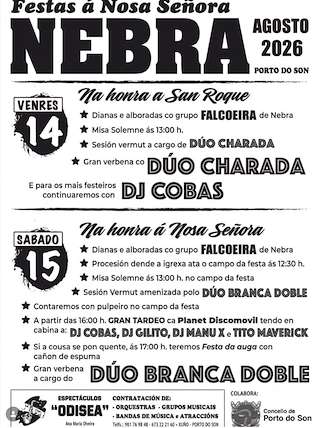 Fechas, información, programa, cartel, imágenes, mapa y ubicación de Nosa Señora de Nebra (2026) en O Porto do Son
