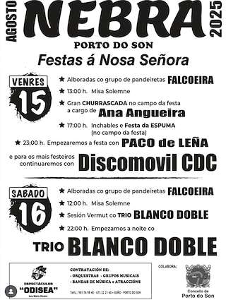 Fechas, información, programa, cartel, imágenes, mapa y ubicación de Nosa Señora de Nebra  en  Porto do Son