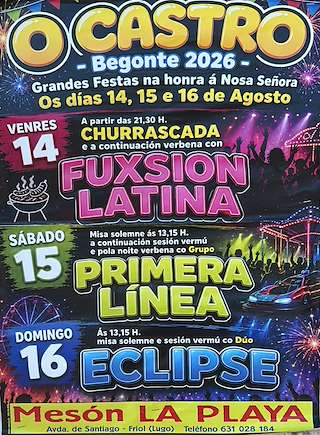 Fechas, información, programa, cartel, imágenes, mapa y ubicación de Nosa Señora de O Castro (2026)  en  Begonte
