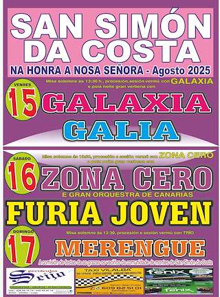 Fechas, información, programa, cartel, imágenes, mapa y ubicación de Nosa Señora de San Simón da Costa  en  Vilalba