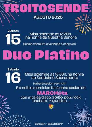 Fechas, información, programa, cartel, imágenes, mapa y ubicación de Nosa Señora de Troitosende  en  A Baña