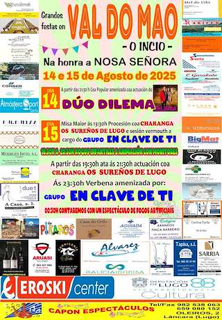 Fechas, información, programa, cartel, imágenes, mapa y ubicación de Nosa Señora de Val do Mao  en  O Incio