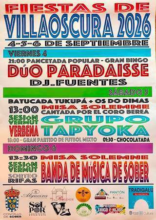 Fechas, información, programa, cartel, imágenes, mapa y ubicación de Nosa Señora de Vilaoscura (2026) en Sober